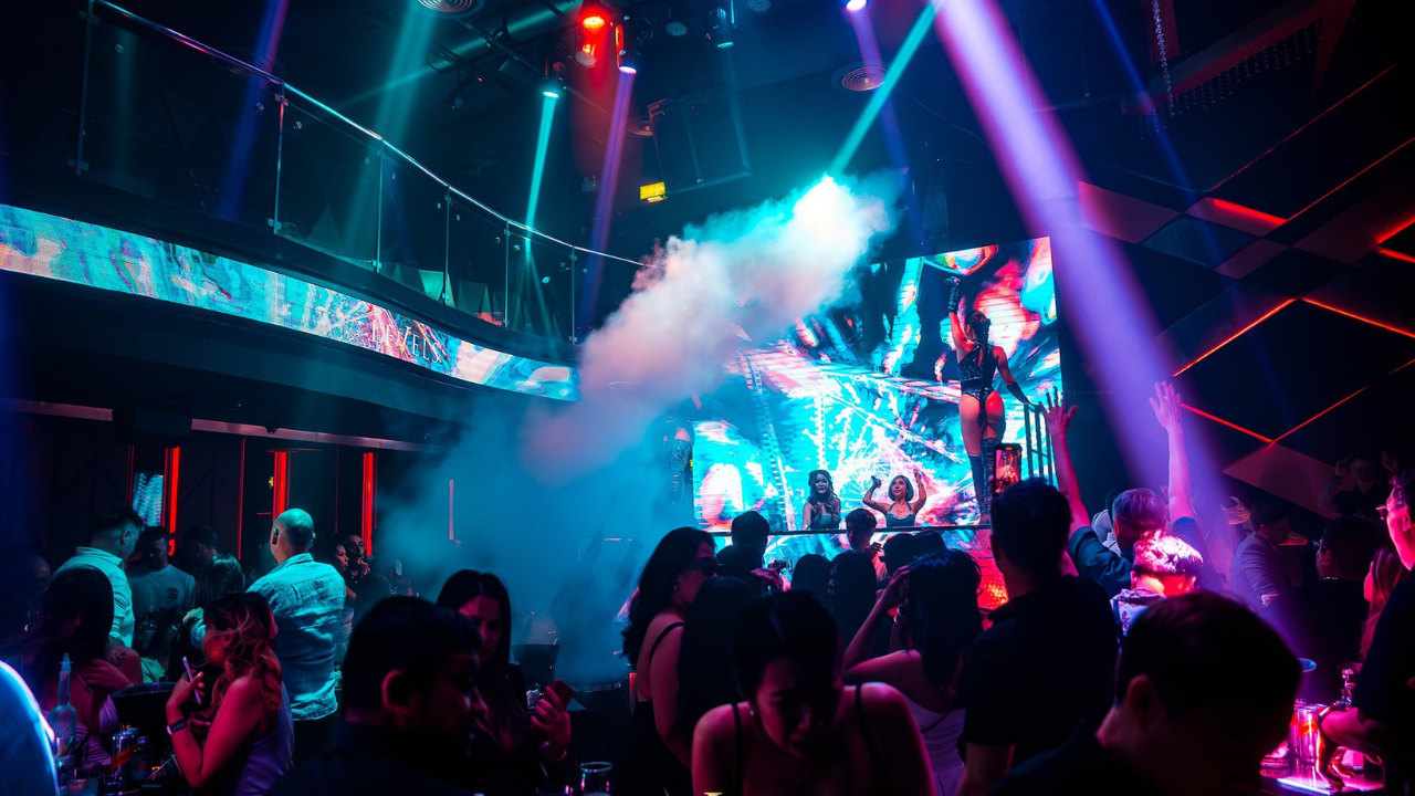 Energetic nightlife scene during Bangkok pub crawl event